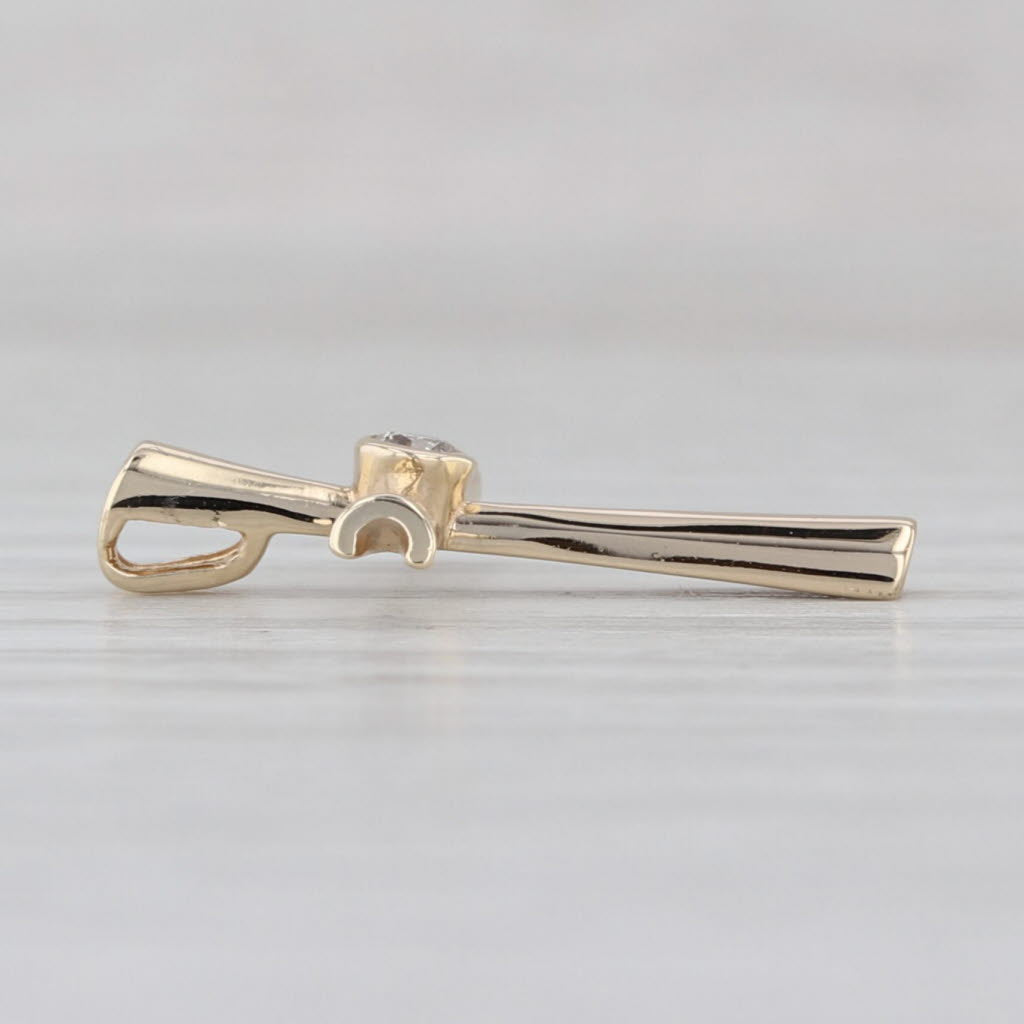 Diamond Solitaire Cross Pendant 14k Yellow Gold Religious Jewelry
