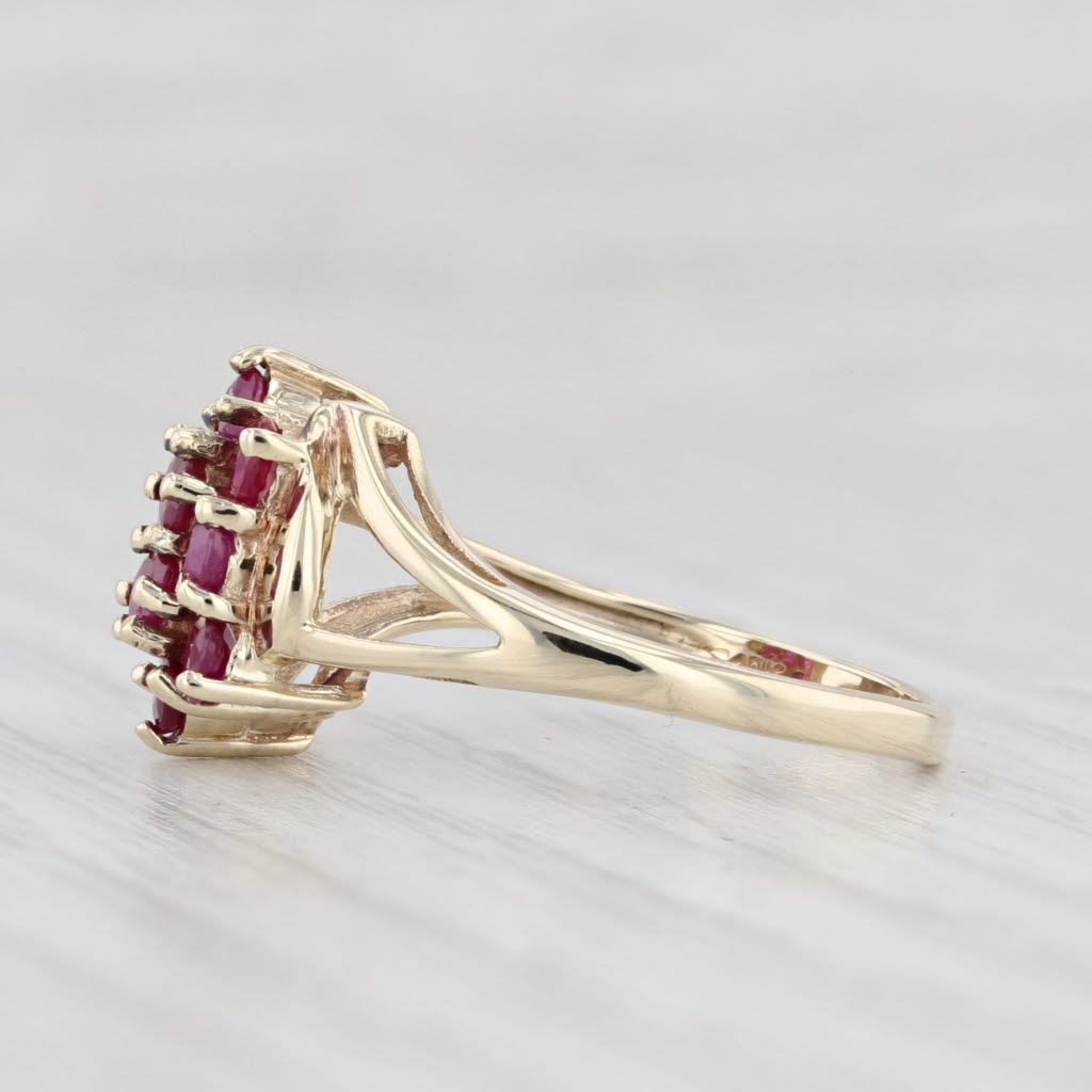 Light Gray 0.84ctw Garnet Cluster Ring 10k Yellow Gold Size 7.25