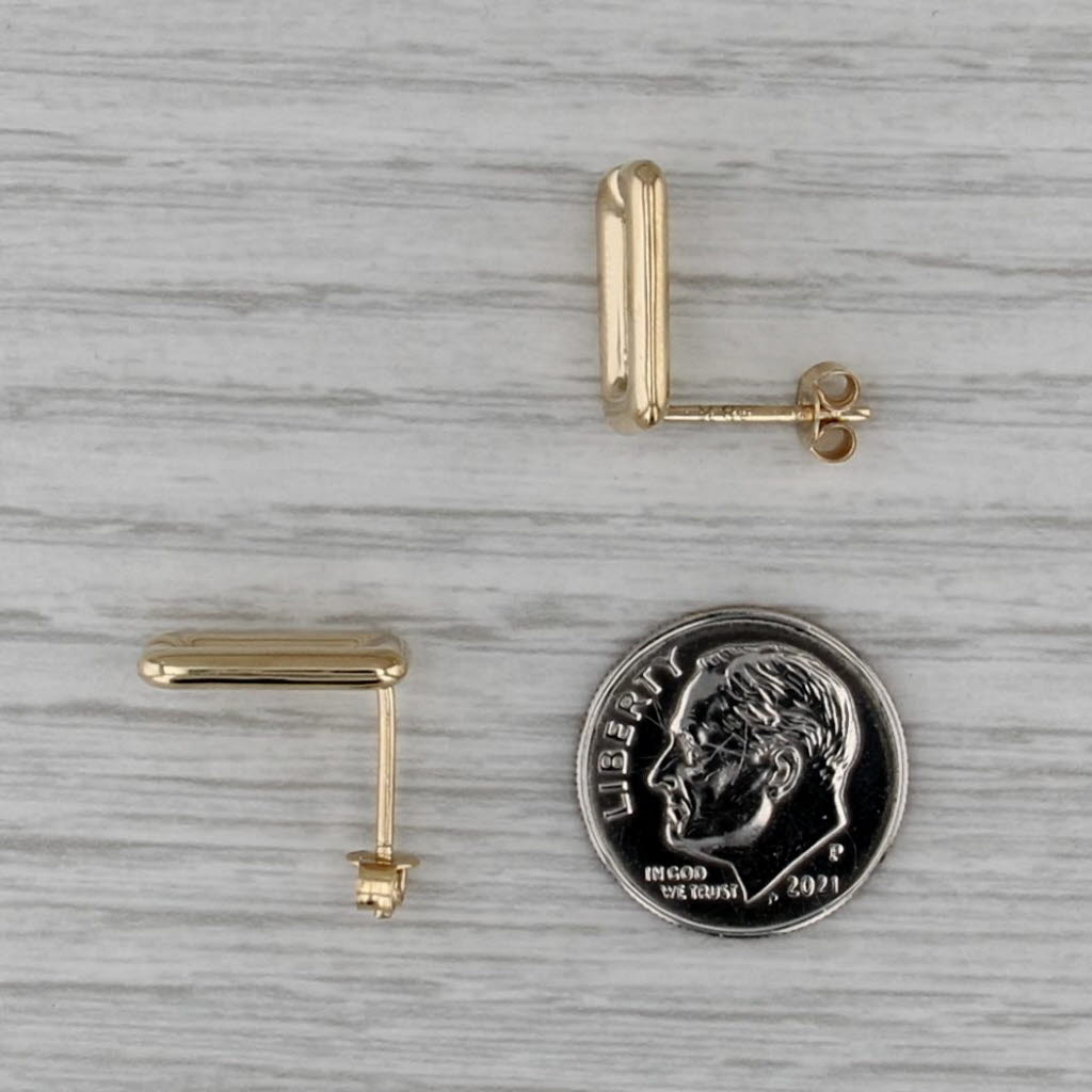 Oval Drop Earrings 18k Yellow Gold Pierced Studs