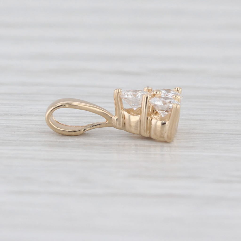 0.25ctw Diamond 3-Stone Small Drop Pendant 14k Yellow Gold