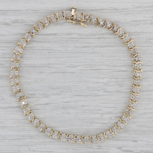 Gray 0.60ctw Diamond Tennis Bracelet 10k Yellow Gold 7.25" 4.3mm