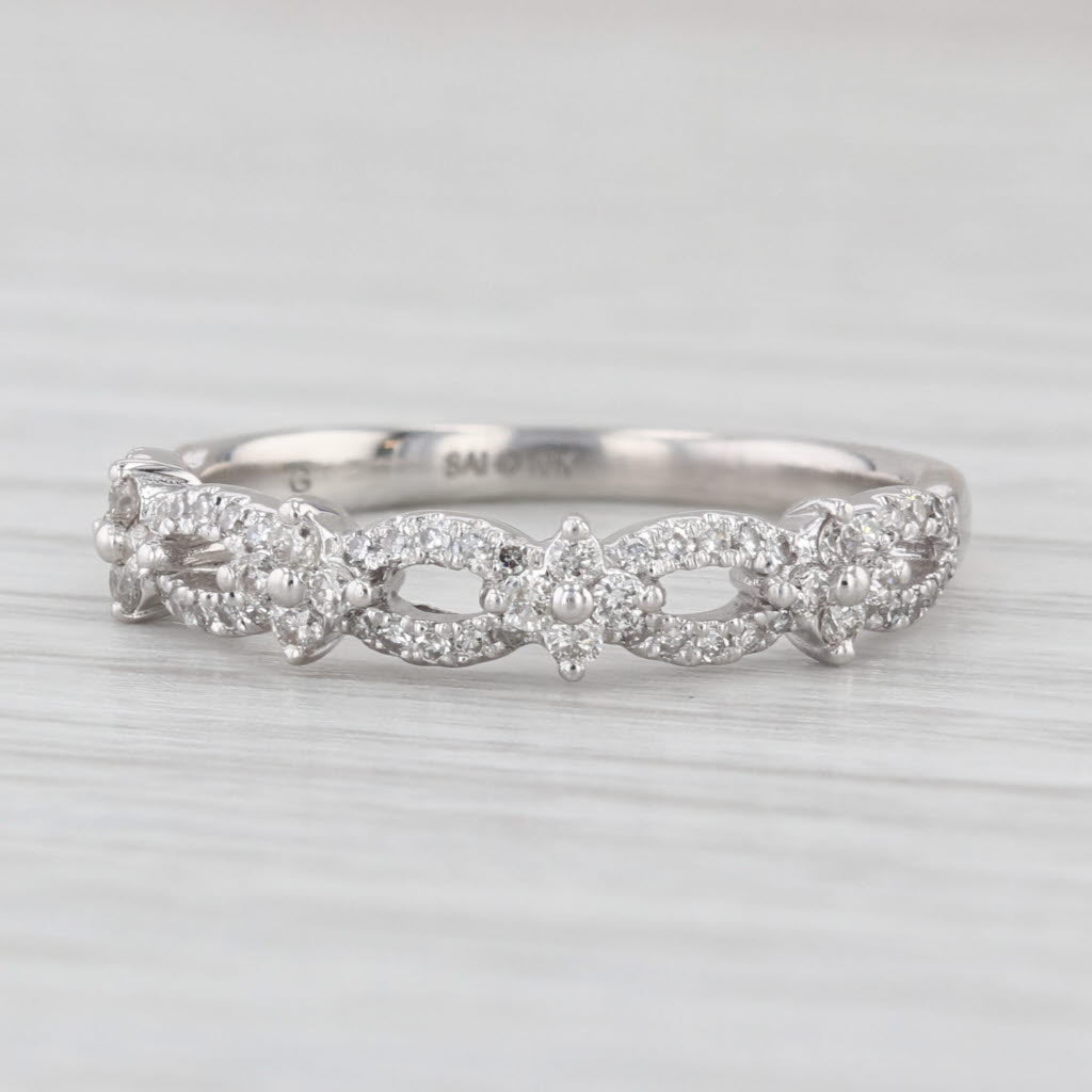 0.40ctw Diamond Wedding Annivesary Stackable Band 10k White Gold Size 7 Ring