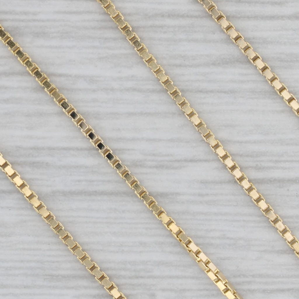 Gray 20" Box Chain Necklace 14k Yellow Gold 1mm