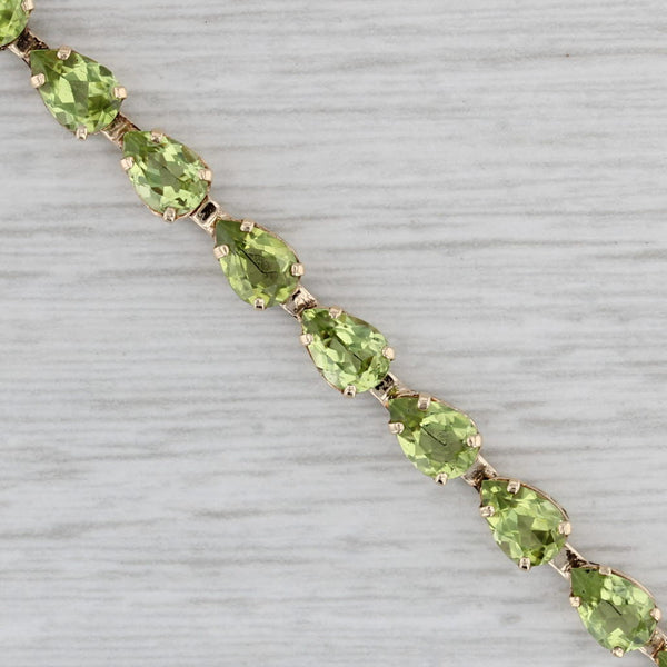 12ctw Peridot Tennis Bracelet 14k Yellow Gold 8" 4.2mm