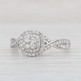 Light Gray 0.40ctw Diamond Princess Engagement Ring 10k White Gold Size 9.25