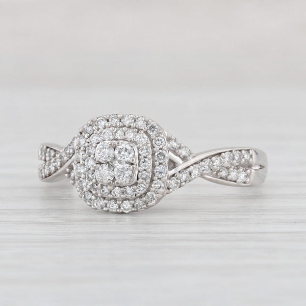 0.40ctw Diamond Princess Engagement Ring 10k White Gold Size 9.25
