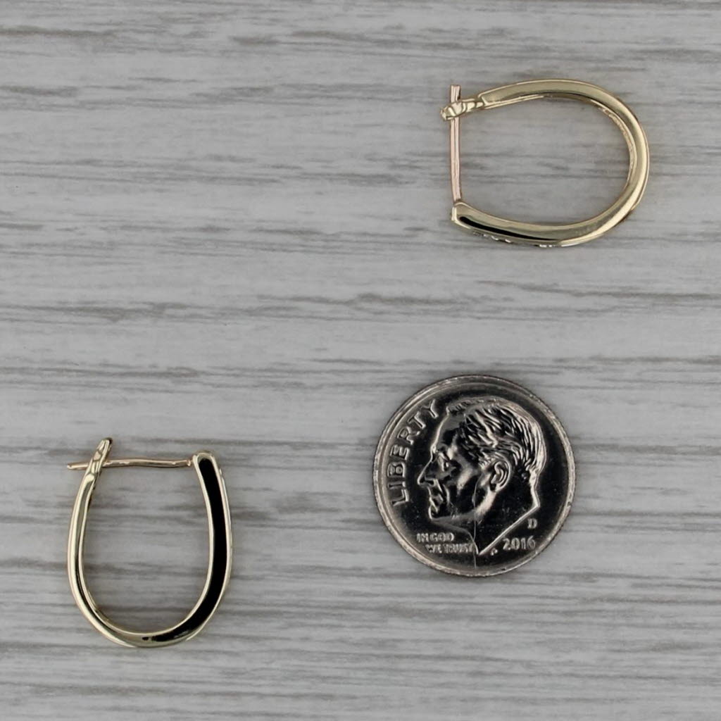 0.50ctw Diamond Hoop Earrings 10k Yellow Gold Snap Top Oval Hoops