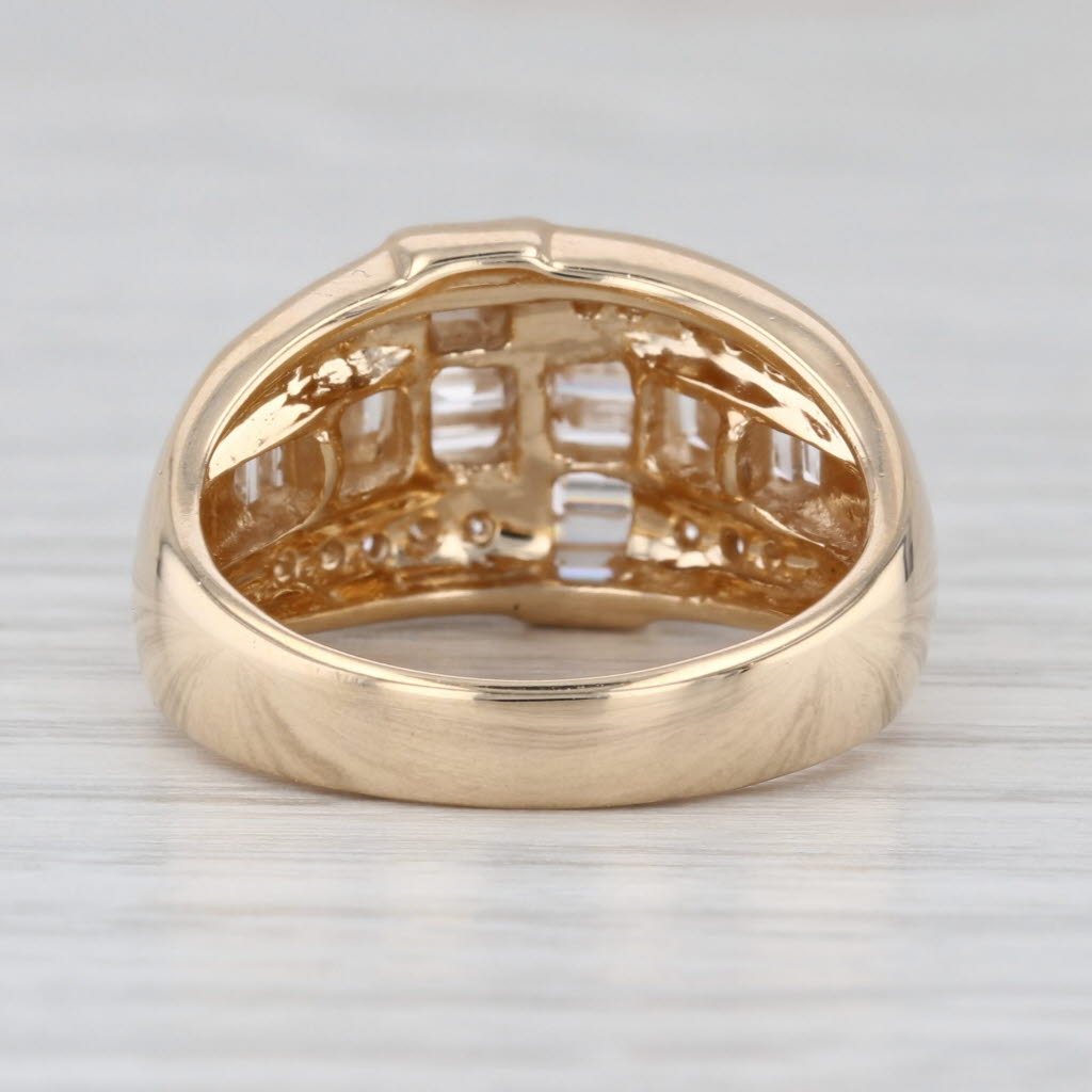 0.98ctw Diamond Geometric Ring 14k Yellow Gold Size 6.75-7