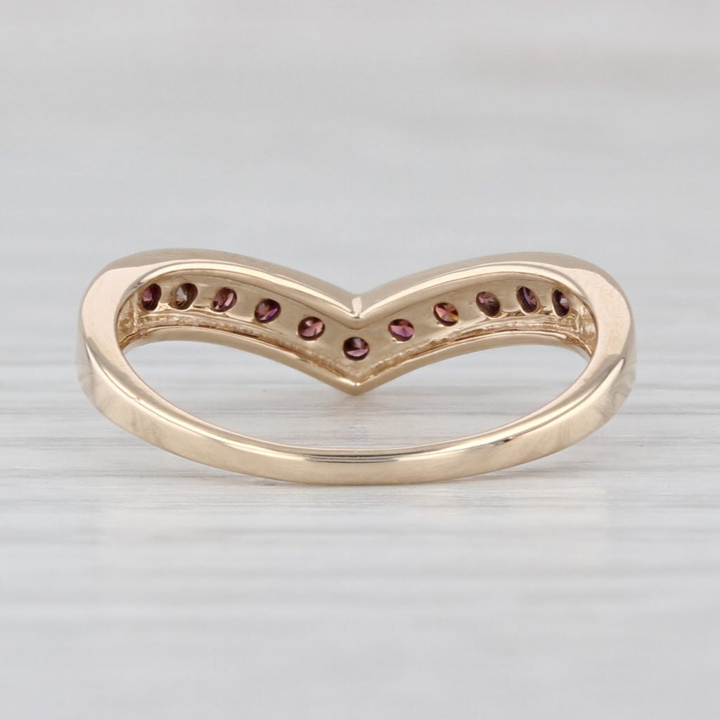 0.38ctw Purple Diamond Contoured Ring 10k Gold Size 6 Stackable Guard COA