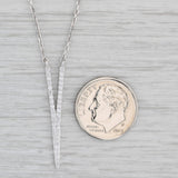 New 0.22ctw Diamond V Pendant Necklace 14k White Gold 15.5-17.5" Cable Chain