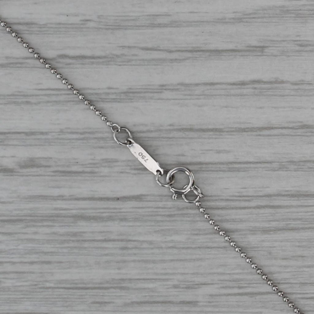 Tiffany 0.16ctw Diamond Key Pendant Necklace w/ Box 18k Gold 18" Bead Chain