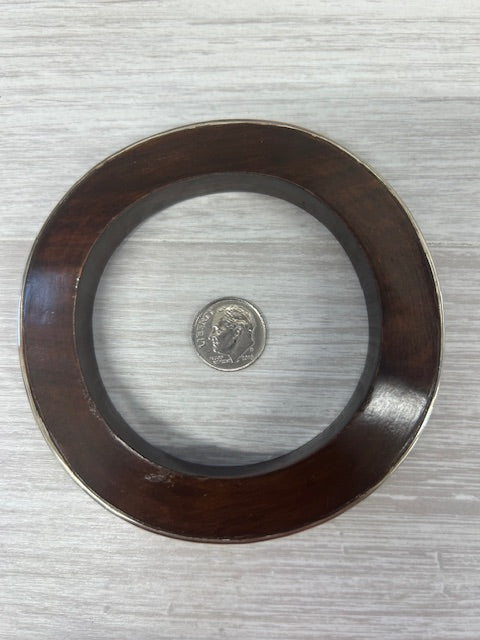 Silpada Wavy Rosewood Bangle Bracelet w/ Pouch Sterling Silver Wood 7.75" B1662