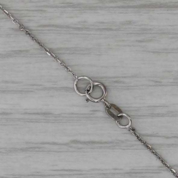 Small Diamond Cross Pendant Necklace 14k White Gold 18" Cable Chain