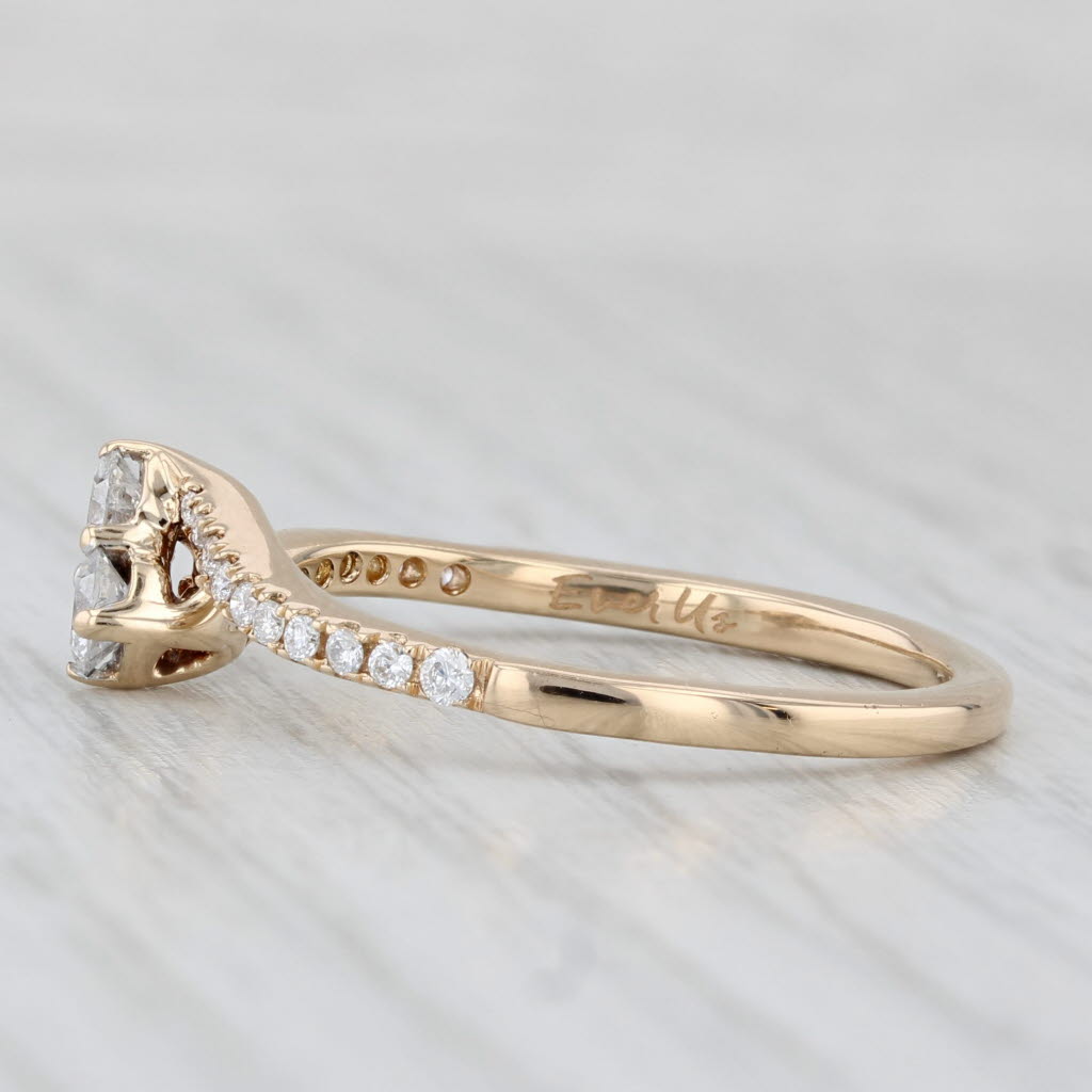 Light Gray 0.45ctw Diamond Bypass Ever Us Ring 14k Yellow Gold Anniversary Engagement