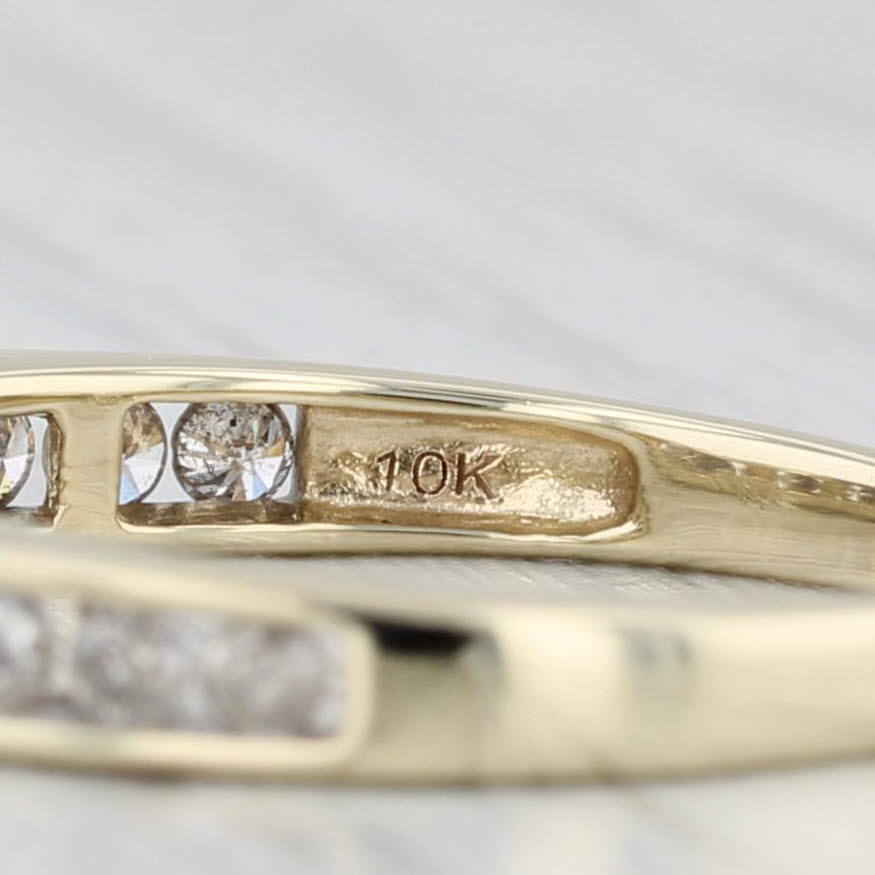 Light Gray 0.45ctw Diamond Wedding Band 10k Yellow Gold Size 7 Stackable Anniversary Ring