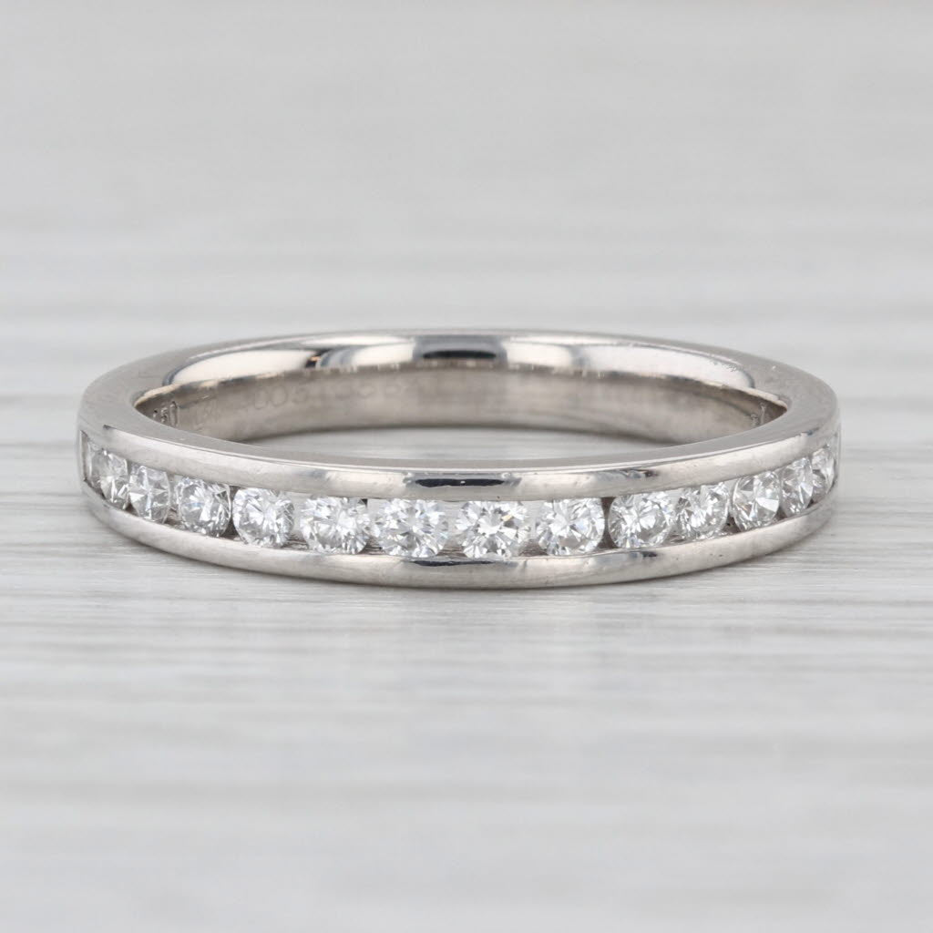 0.45ctw Diamond Wedding Band 950 Platinum Size 7 Stackable Anniversary Ring IGI