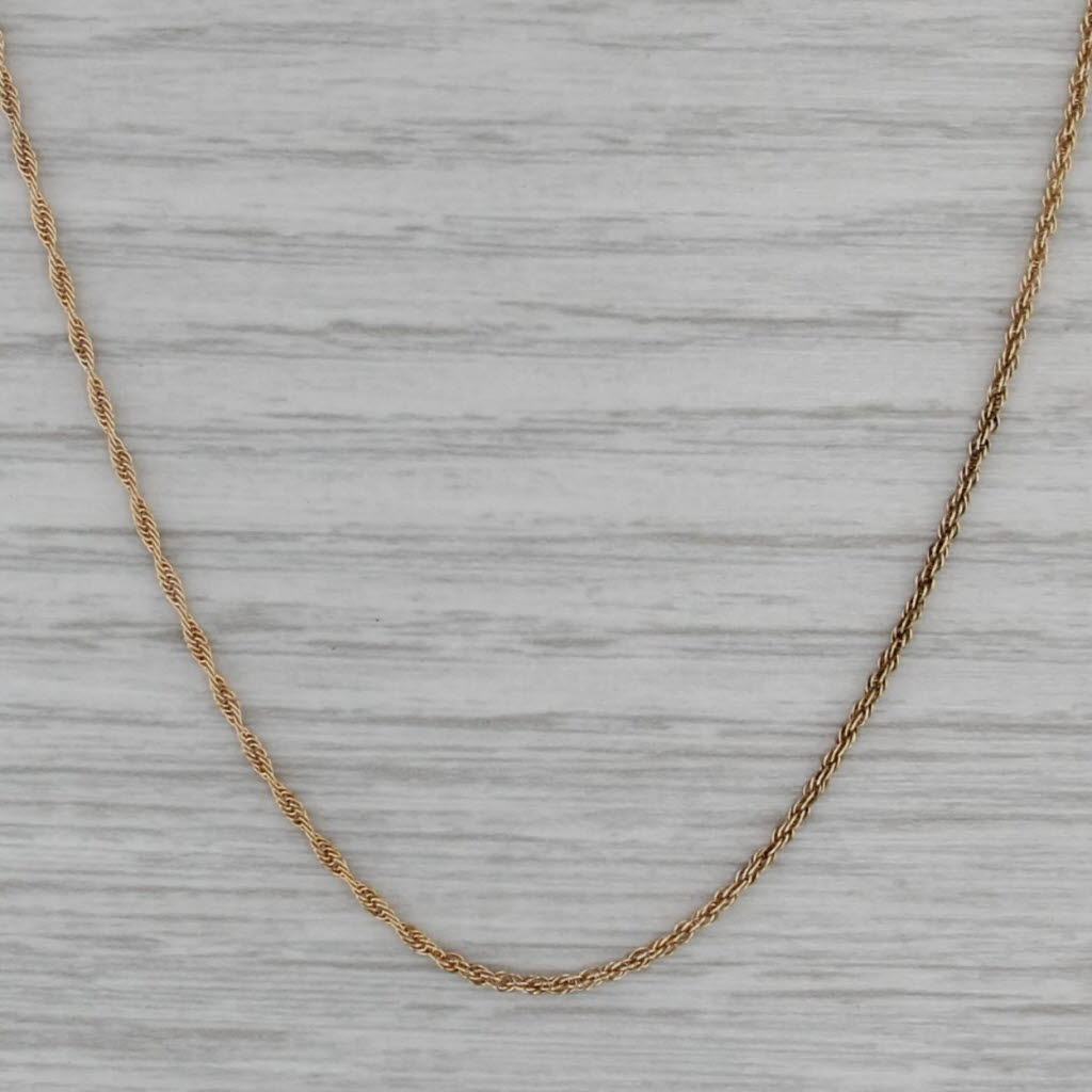 18" Rope Chain Necklace 14k Yellow Gold 1mm