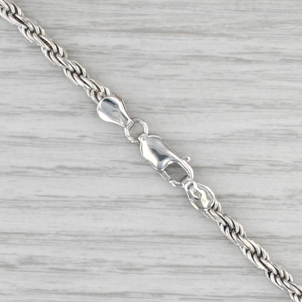 22.25" 3.9mm Long Rope Chain Necklace Sterling Silver Lobster Clasp