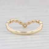 New 0.10ctw Diamond Contoured V Ring 14k Yellow Gold Stackable Wedding Band