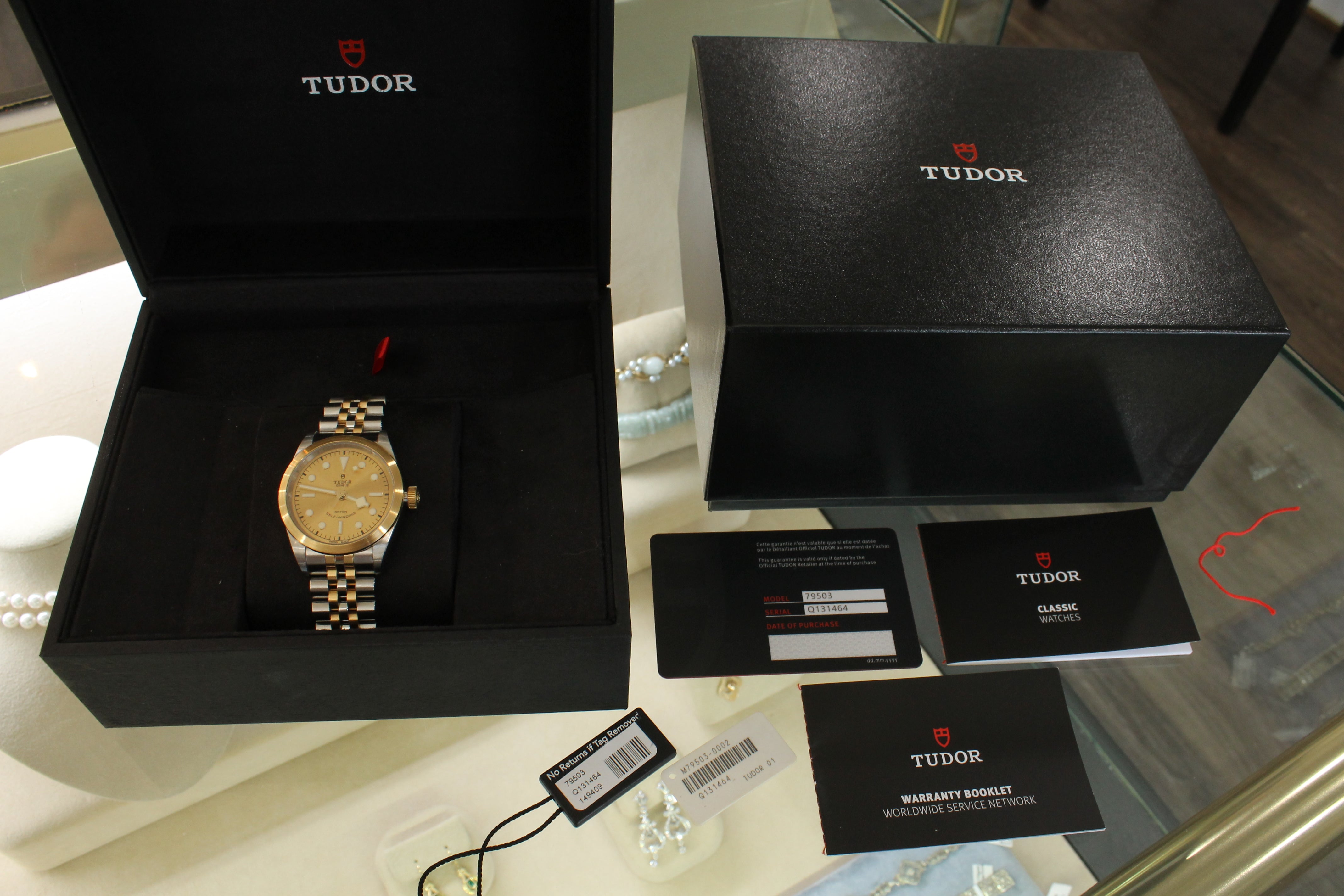 Tudor Black Bay One 36 S&G Two Tone Automatic Watch Box Card Tag