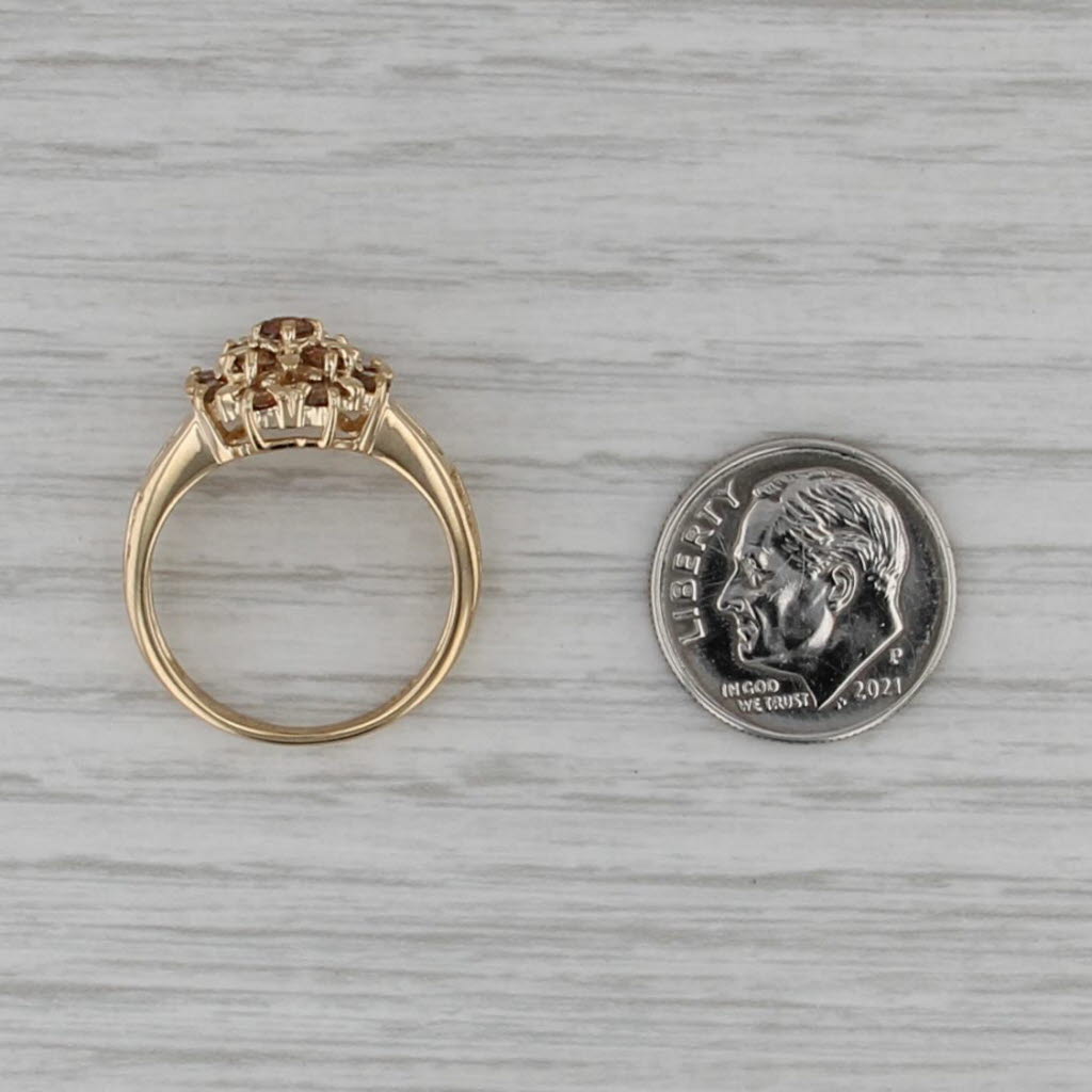 1ctw Brown Andalusite Cluster Ring 14k Yellow Gold Size 7
