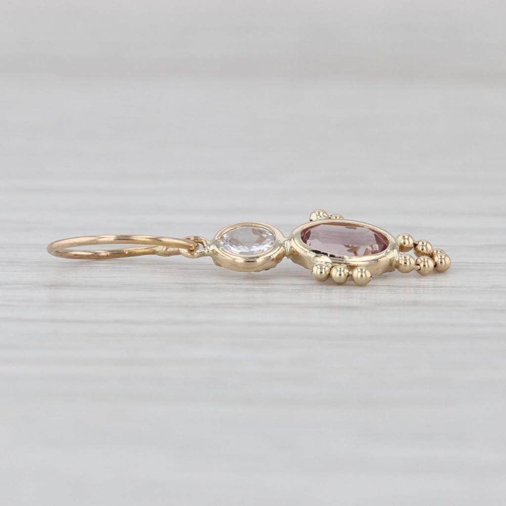 February Birthstone Baby Charm 14k Yellow Gold Imitation Amethyst Pendant