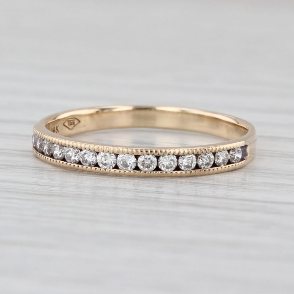 0.25ctw Channel Set Diamond Wedding Band 14k Yellow Gold Stackable Ring