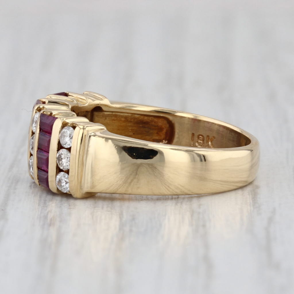 1.56ctw Ruby Diamond Ring 18k Yellow Gold Size 8