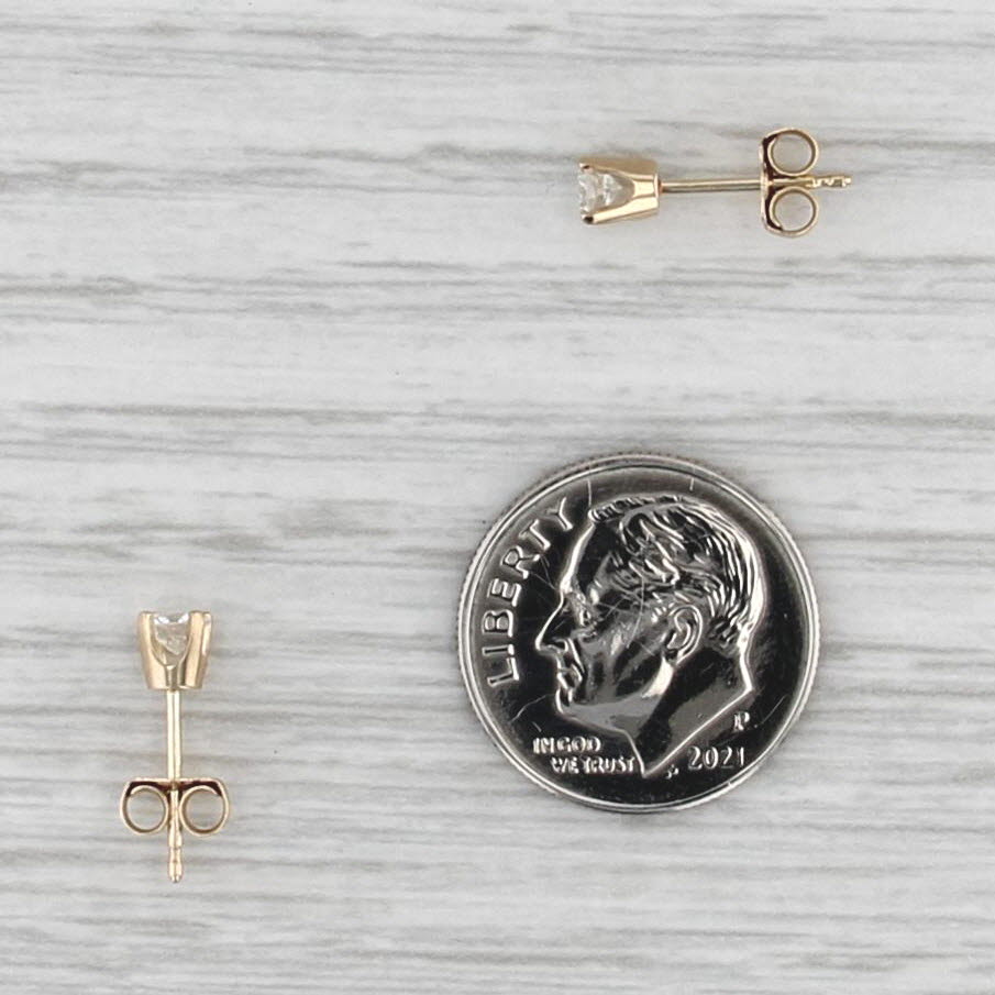 0.30ctw Diamond Round Solitaire Stud Earrings 14k Yellow Gold Studs