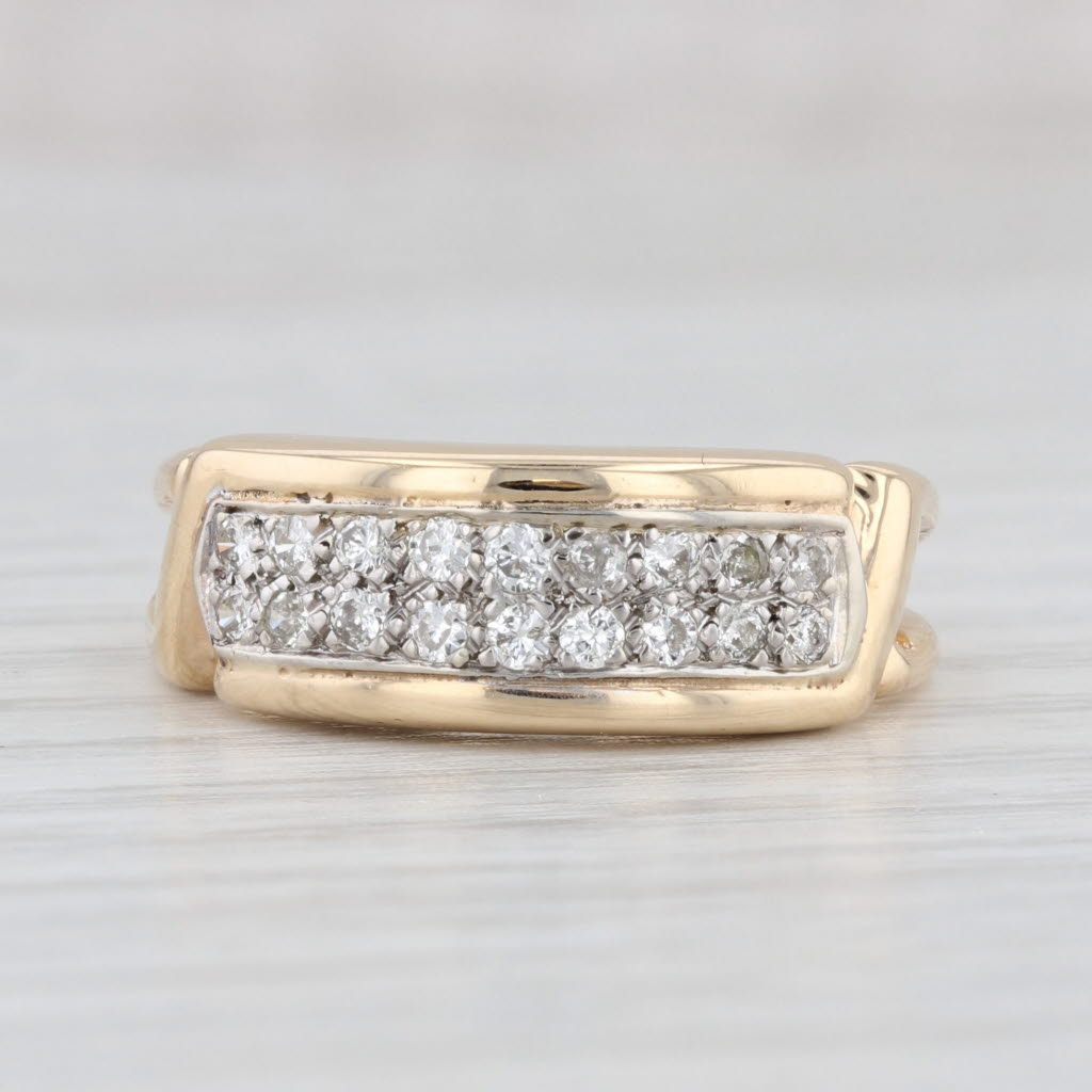 Light Gray 0.25ctw Diamond Ring 14k Yellow Gold Size 7 Wedding Band