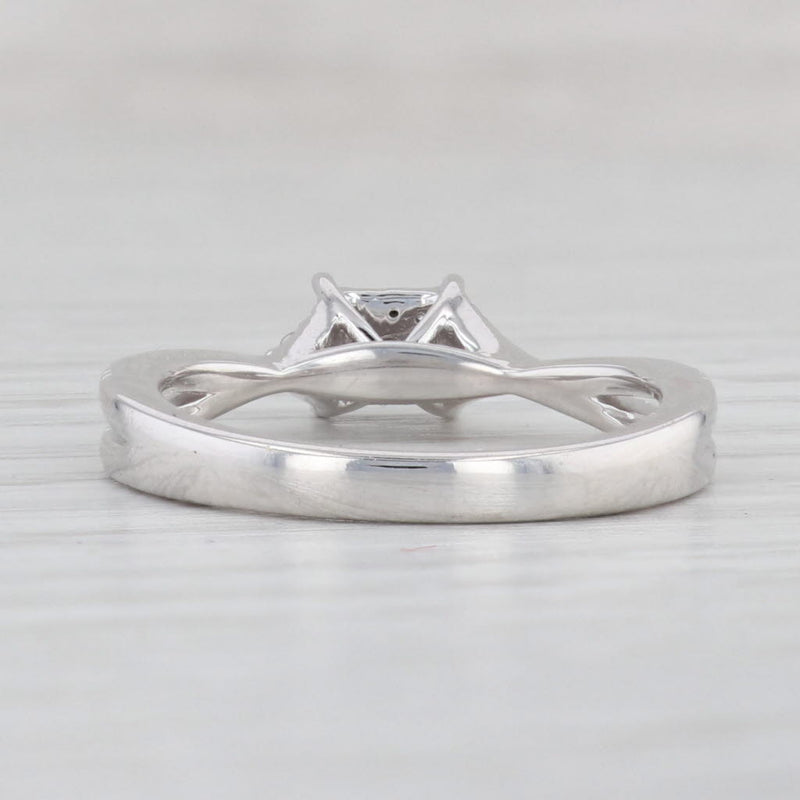 Light Gray 0.10ctw Diamond Ring 10k White Gold Size 7 Engagement