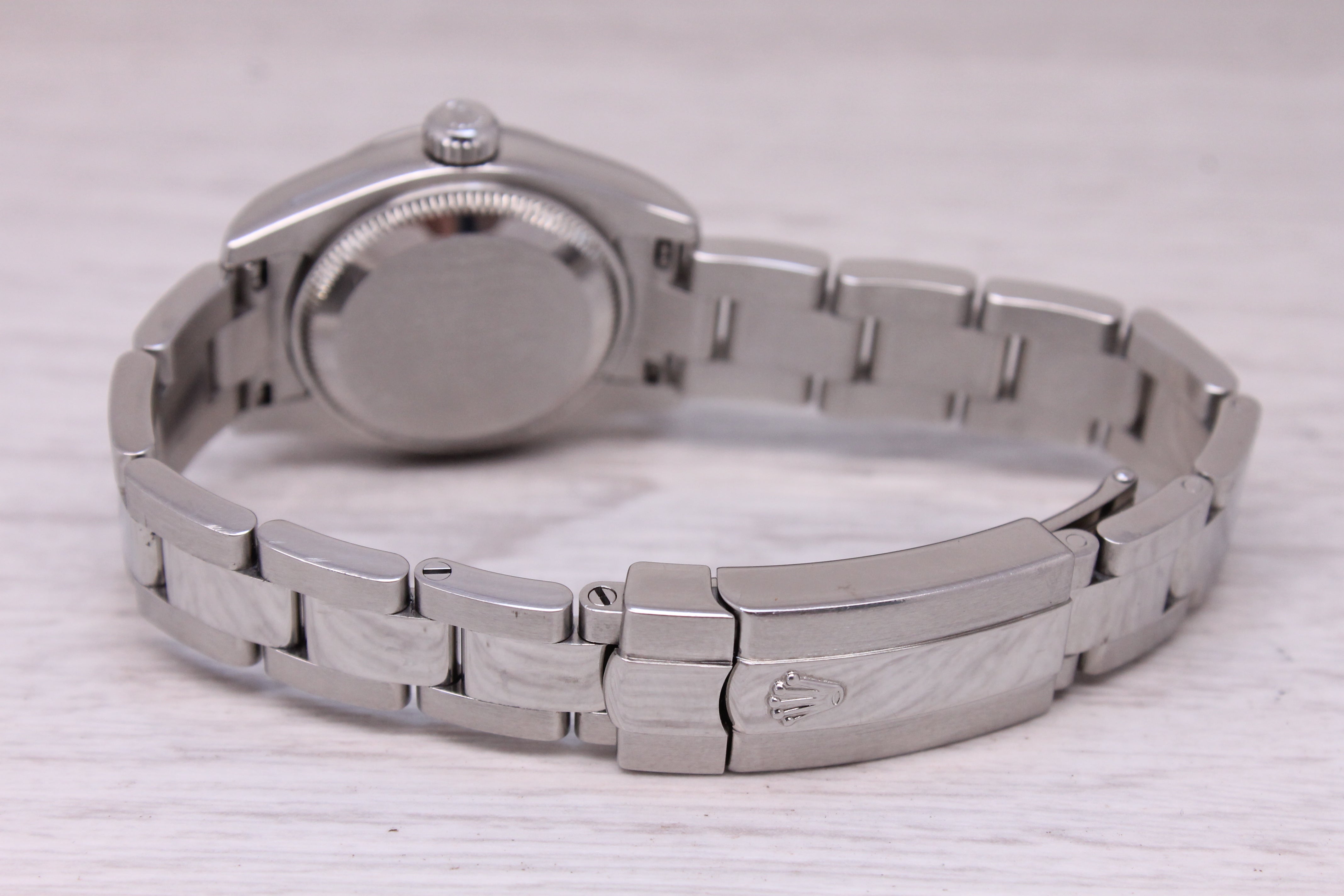 c2007 Rolex Oyster Perpetual 179160 26mm Ladies Steel Automatic Watch White Lume