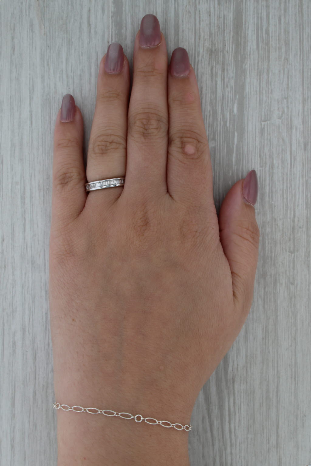 0.50ctw Channel Set Baguette Diamond Wedding Band 14k White Gold Size 6