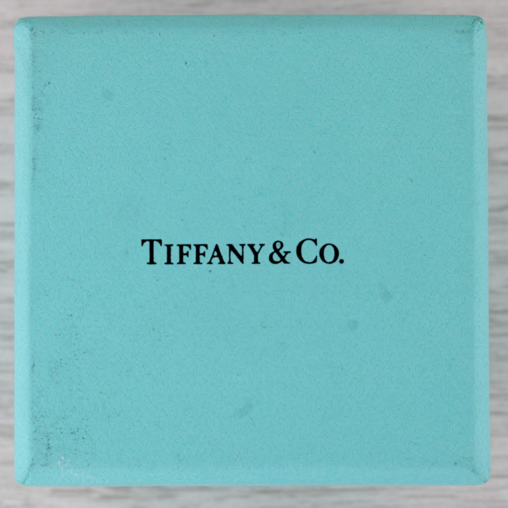 Medium Aquamarine Tiffany Diamond Solitaire Wave Ring w/ Box 18k Rose Gold Size 4.5 Perreti