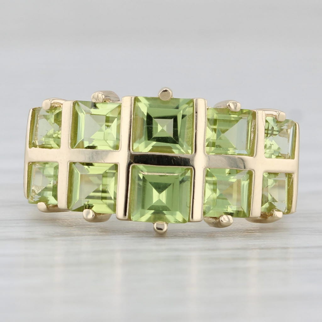 Light Gray 2.44ctw Peridot Ring 14k Yellow Gold Size 6 Cocktail