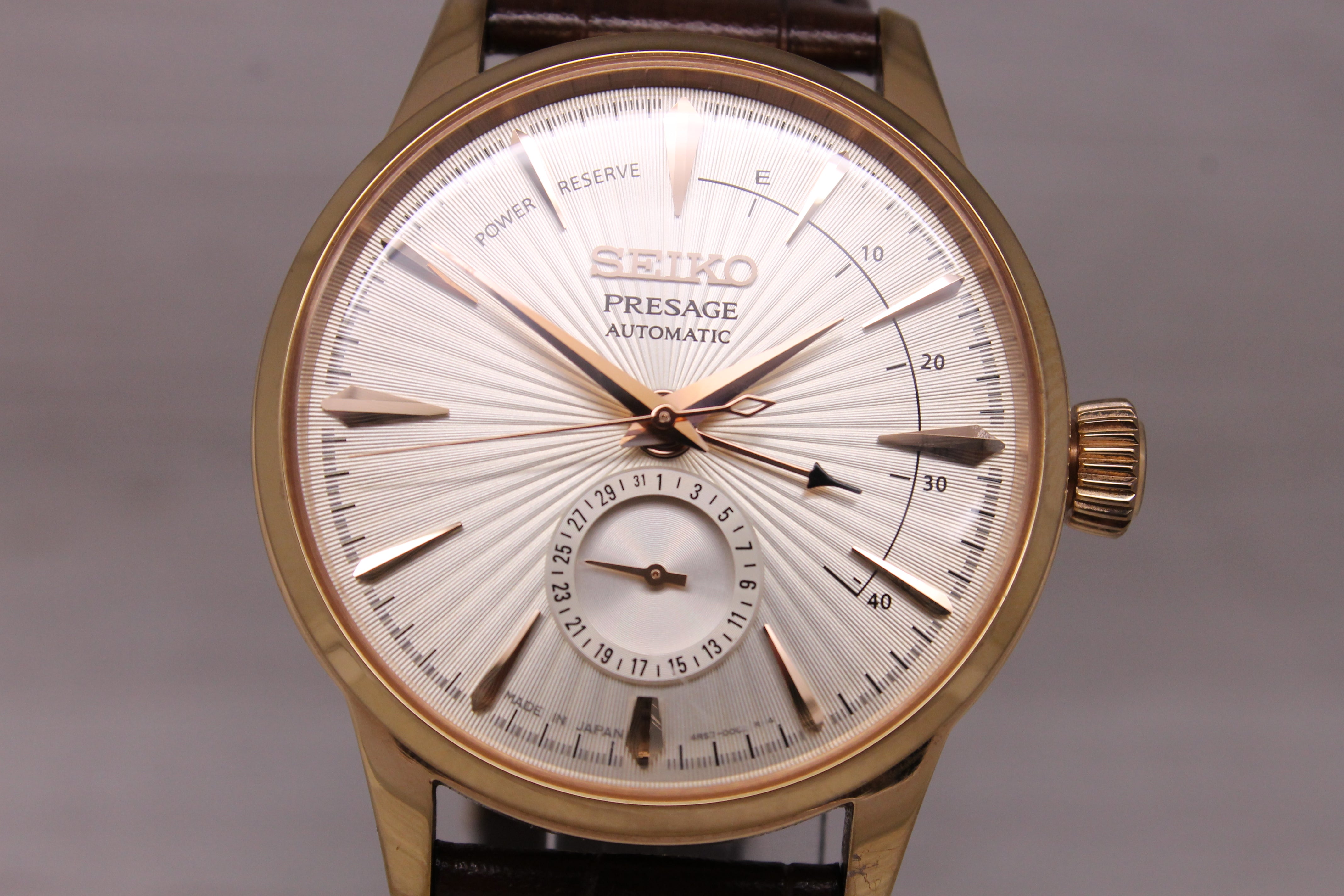 Seiko Presage Mens 40mm Steel Automatic Watch Cocktail Sidecar SSA346 Box