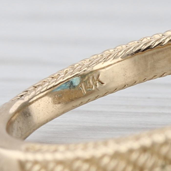 Judith Ripka 7.80ctw Oval Blue Topaz Diamond Ring 14k Yellow Gold Size 6.25