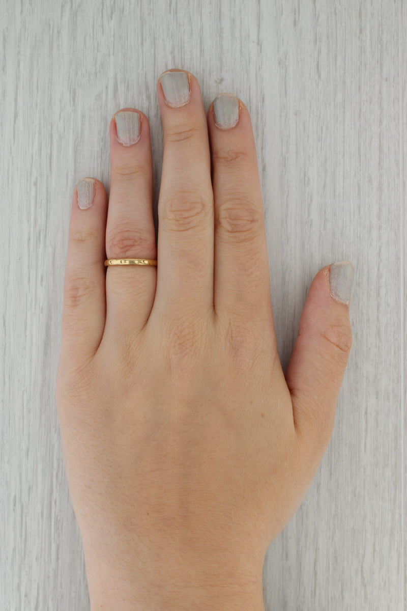 Dark Gray 1920s Traub Orange Blossom Ring 18k Yellow Gold Wedding Band Stackable Size 7