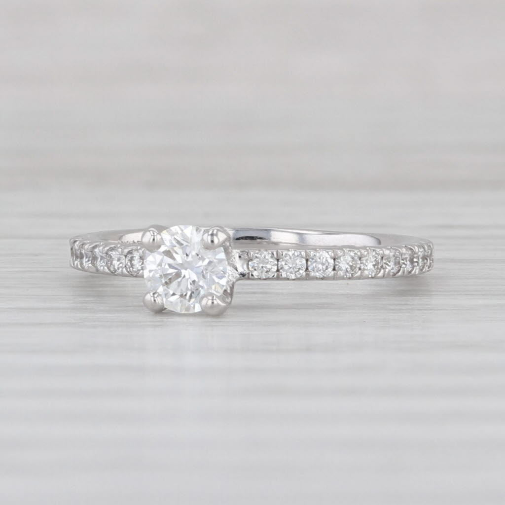 0.40ctw Round Diamond Engagement Ring 18k White Gold Small Size 3