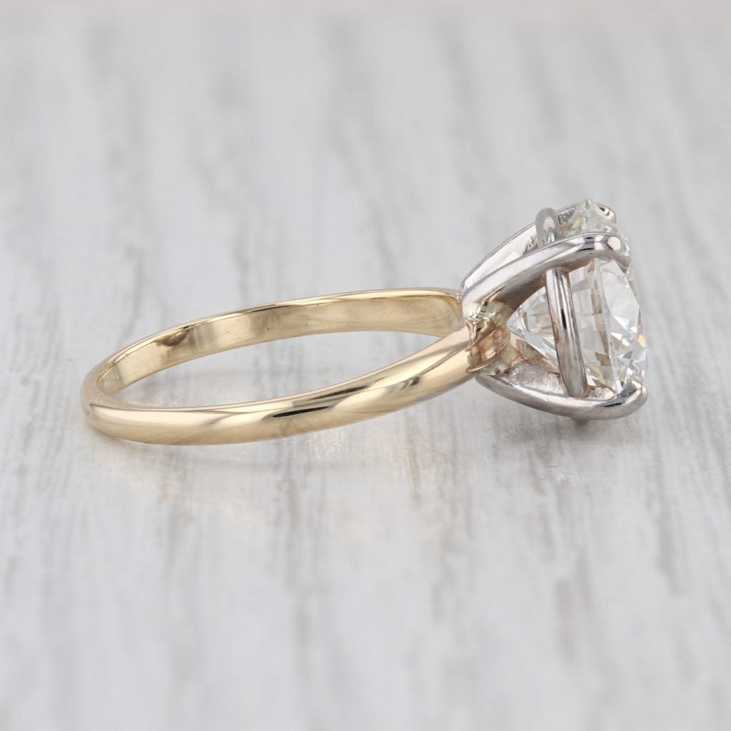 IGI 4.73ct Round Brilliant Solitaire Engagement Ring 14k White Yellow Gold Sz 8