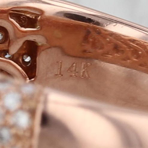 Effy 1ctw Pave Diamond Ring 14k Rose Gold Size 7.25 Anniversary Band