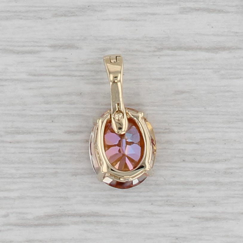 Gray 4.60ct Orange Mystic Topaz Pendant 14k Yellow Gold Enhancer Clip Bail