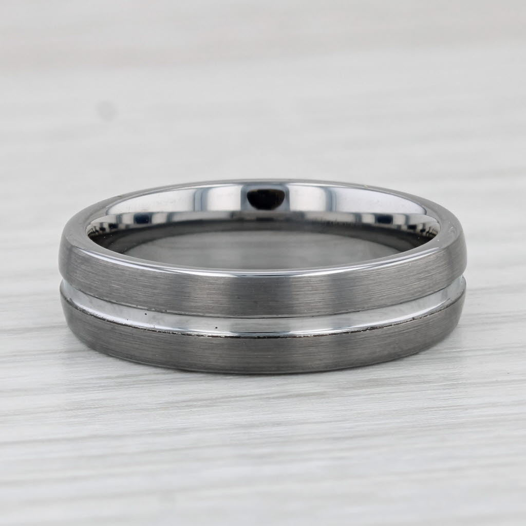 Light Gray Tungsten Men's Wedding Band Size 9.25 Ring