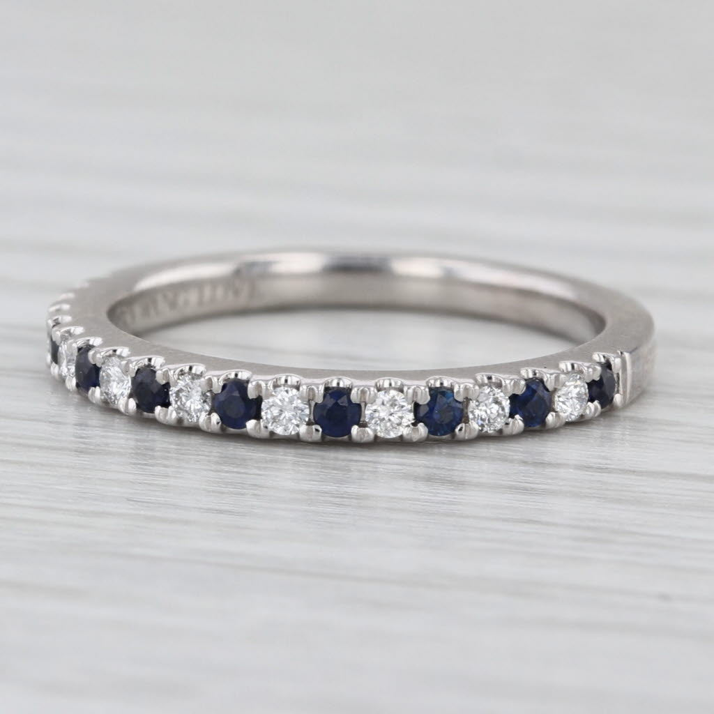 Vera Wang Love 0.34ctw Sapphire Diamond Band 14k Gold Stackable Wedding Ring
