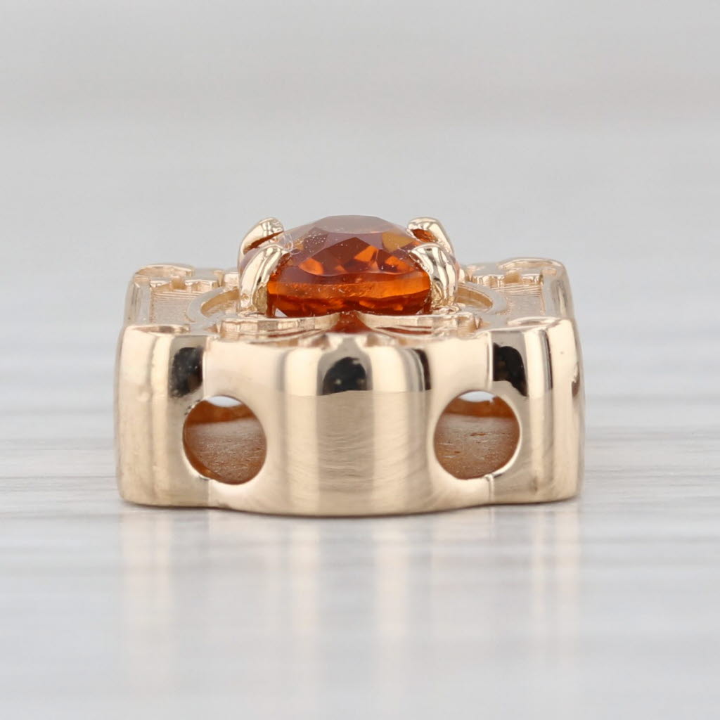 1.20ct Orange Citrine Slide Bracelet Charm 14k Yellow Gold Ornate Daffer