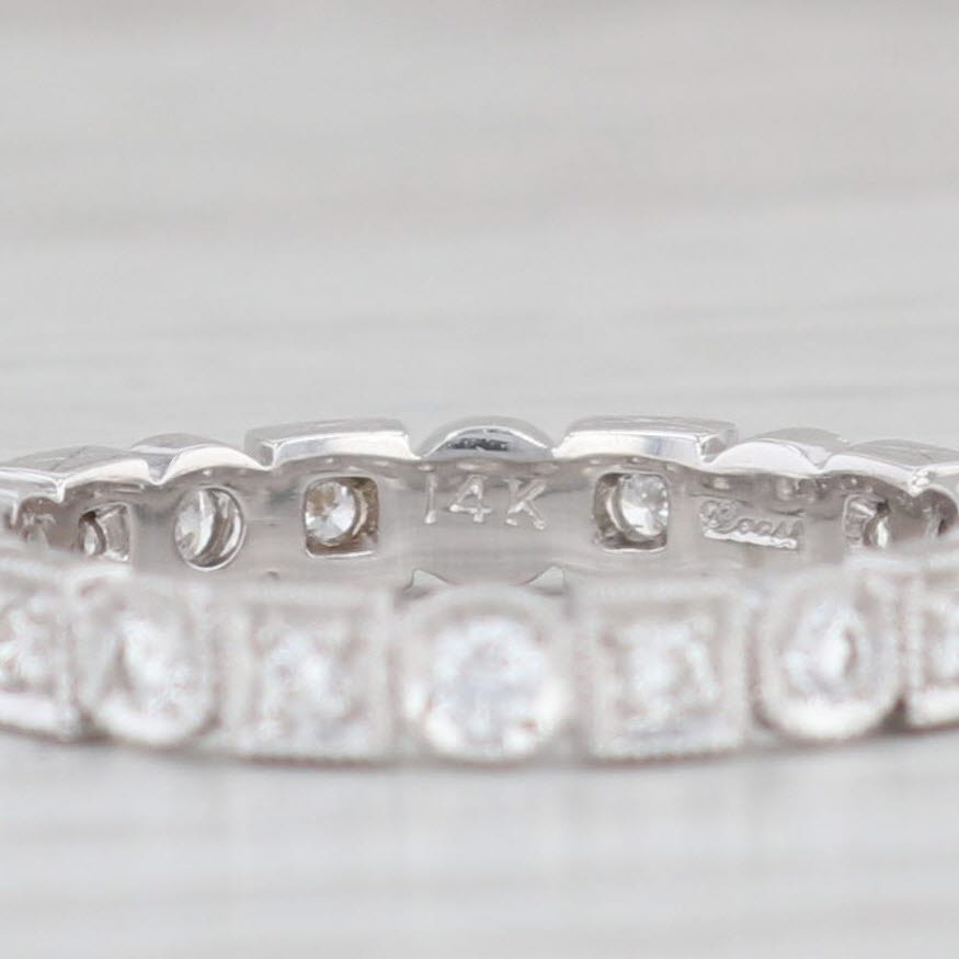 Light Gray New 0.38ctw Diamond Eternity Ring 14k White Gold Wedding Band Stackable Size 6.5