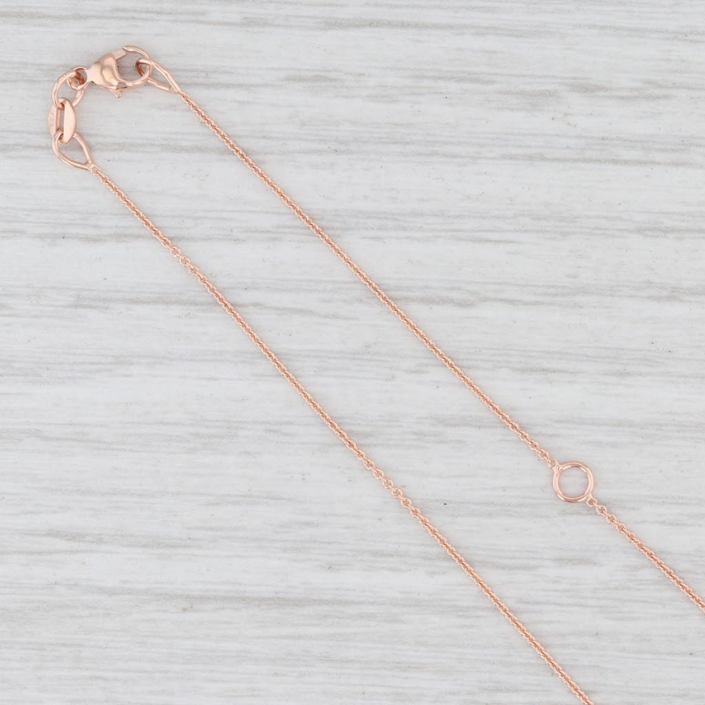 Light Gray New Cable Chain Necklace 14k Rose Gold 16-18" 0.8mm Adjustable