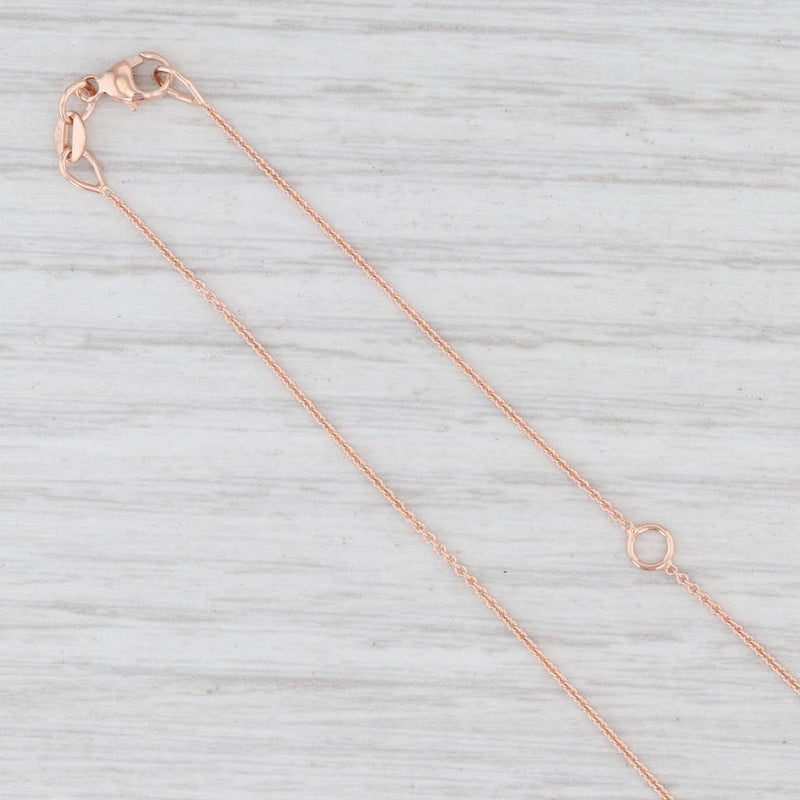 Light Gray New Cable Chain Necklace 14k Rose Gold 16-18" 0.8mm Adjustable