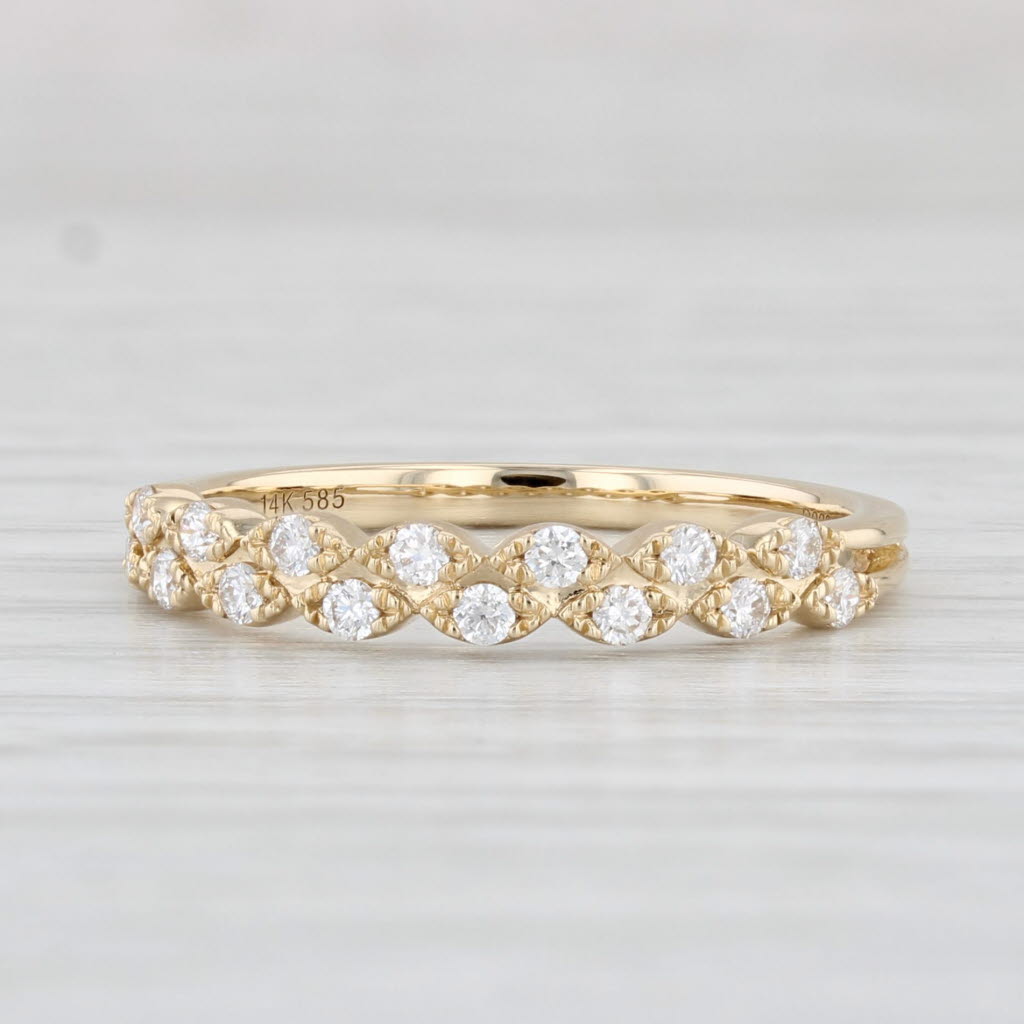 Light Gray New 0.22ctw Diamond Ring 14k Yellow Gold Size 6.5 Stackable Wedding Band