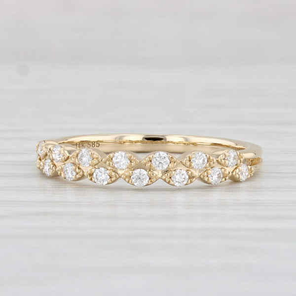 New 0.22ctw Diamond Ring 14k Yellow Gold Size 6.5 Stackable Wedding Band
